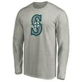 thumbnail image 2 of Men's Heather Gray Seattle Mariners Official Team Logo Long Sleeve T-Shirt, 2 of 3