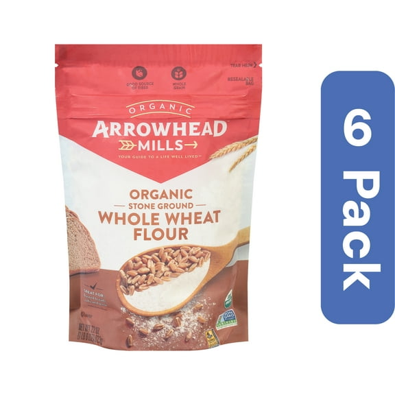 Arrowhead Mills Flour Stone Ground Wheat Organic 22 oz (Pack Of 6)