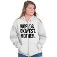 thumbnail image 5 of Worlds Okayest Mom Funny Mothers Day Zip Hoodie Sweatshirt Women Brisco Brands M, 5 of 6