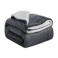 thumbnail image 2 of Xuniizn Soft Blankets, Throw Blanket for Couch, Flannel Sherpa Blanket Fleece Blanket for Adults, Cozy, Plush, Thicken, Reversible, Machine Washable, Dark Gray, 2 of 5