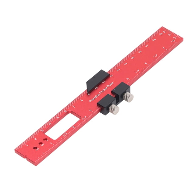 Regla de trazado Bling Bling de aleación de aluminio antideslizante de precisión color rojo