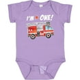 thumbnail image 3 of Inktastic I'm 1 Fire Truck 1st Birthday Boys or Girls Baby Bodysuit, 3 of 5