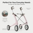 thumbnail image 2 of Andador ultraligero de carbono byACRE - Andador para adultos de 4,8 kg con 4 ruedas y asiento - Andador ligero con asiento y ruedas - Andador plegable con ruedas y asiento - Andador para adultos, 2 of 5