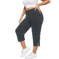 thumbnail image 2 of Capri Pants for Women Loose Fit Yoga Pants with Pockets Workout Activewear Sweatpants Gray XL, 2 of 5