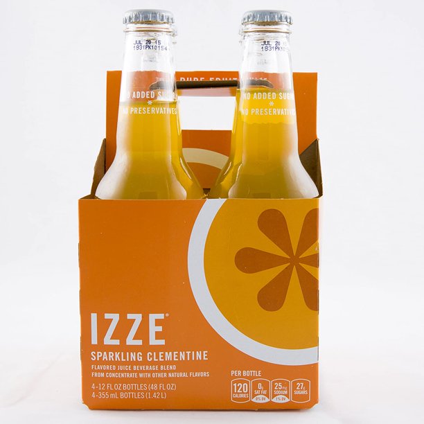 Izze Sparkling Juice, Clementine, Six 4packs (24 bottles total