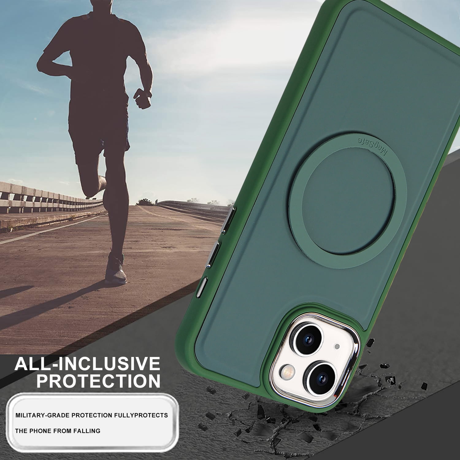 Nalacover Magnetic Case for iPhone 13, Slim Eye Design Lens Protection Soft Silicone Shockproof Cover Compatible with MagSafe Wireless Charging Car Mount Case for iPhone 13,Black
