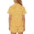 thumbnail image 7 of FAVIPT Pajamas Sets for Girls Summer Leopard Collared Short Sleeve T-Shirt and Shorts 2Pcs Pajama Button Down Loungewear Set Orange,13-14Years, 7 of 7