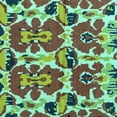 thumbnail image 1 of Ahgly Company Indoor Square Abstract Turquoise Blue Modern Area Rugs, 3' Square, 1 of 4