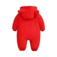 thumbnail image 3 of Fleece Jumpsuit Coat Hooded Romper Baby Boy Girl Plush Cute Bear Ears Jacket Outerwear Footed Toddler Infant Warm Jumpsuit, 3 of 5