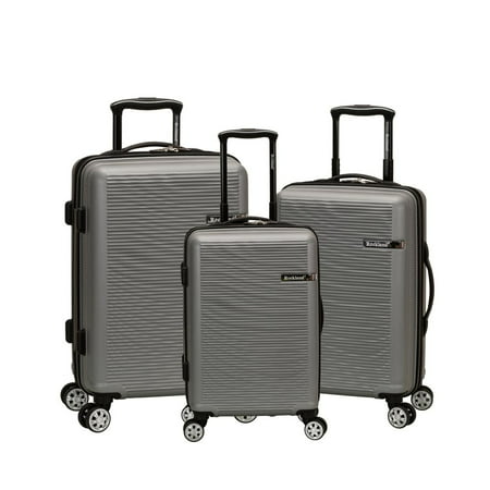 Skyline 3 Pc Abs Non-Expandable Luggage Set, Silver