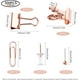 thumbnail image 2 of Juego de accesorios de papelería mixtos de oro rosa, 500 piezas, papelería de oficina, soporte para clips de papel, juego de papelería de oficina, clips de papel para el hogar, la escuela y la oficin TUNC Sencillez, 2 of 5