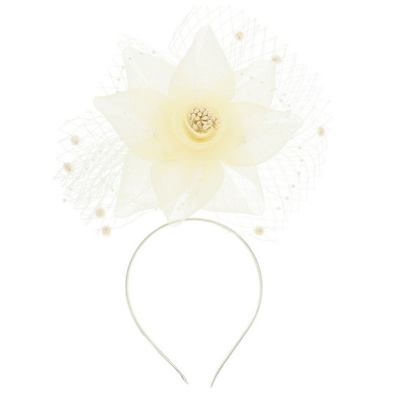 OUNONA Weddings Formal Mesh Hair Accessories Banquet 26x21cm Beige