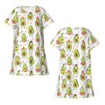 thumbnail image 5 of Salouo Avocado Playing Music Print Short Sleeve Sleepshirt for Womens Comfy Nightgown Scoopneck Cute Nightdress Ruffle -Small, 5 of 7
