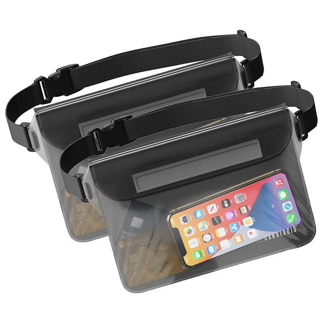 Canotagio Set de 2 Cangureras Impermeables para Playa. Bolsa Seca Canotagio Cangurera Impermeable