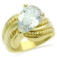 thumbnail image 1 of IP Gold Ion Plating Brass Ring with AAA Grade CZ, Clear - Size 6, 1 of 1