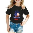 thumbnail image 2 of Mrzhqd Summer Toddler Boys Girls Independence Day Shirts Crew Neck Printed Short Sleeved Top Black 9-10 Years, 2 of 3