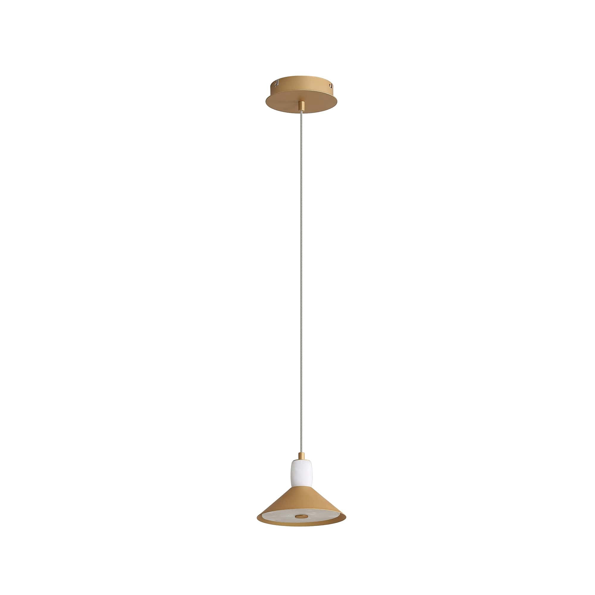 Spanish Alabaster  Aluminum One-Light Chandelier
