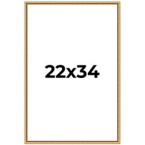 22x34 Frame Beaded Gold Solid Wood Picture Frame | 0.75 Inches Moulding Width | Liscio Oro