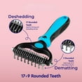 thumbnail image 2 of Adakot Double-Sided Pet Grooming Brush for Dogs & Cats, Blue, 2 of 5