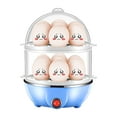thumbnail image 1 of TFixol Compact 350W Dual-Layer Blue Egg Steamer with Auto Shut-Off, US Plug & 40ml Cup for Quick Breakfasts, 1 of 6