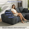 thumbnail image 2 of 101” Modular Sectional Sofa, Cloud Sectional Couch with Deep Seat, Modern Modular L-Shape Sofa Couch with Chaise,Upholstered Boneless Couches for Living Room Bedroom(Deep Gray), 2 of 9