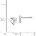 thumbnail image 3 of Auriga Fine Jewelry 925 Sterling Silver Rh-plated CZ Heart Stud Earrings (L -7mm, W- 7mm) for Women, 3 of 5