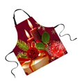 thumbnail image 4 of GUOOL Christmas Adults Chef Apron for Kitchen Festive Cooking Baking Candle Candle 1, 4 of 6