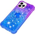 thumbnail image 6 of Phone Case for iPhone 13 Pro Max (Not fit 13 Pro), Shiny Bling Quicksand Effect TPU Bumper Case with Four Corners Anti-Fall Heavy Protection Cover for iPhone 13 Pro Max (6.7) Purple Blue, 6 of 7