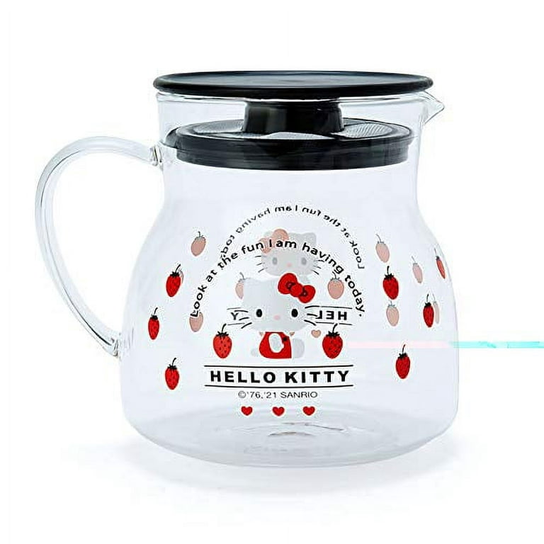 Hello Kitty Glass Teapot + 2 Glasses Set 41oz/1200ml Glass Kettle