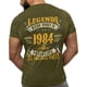 thumbnail image 2 of Camisa de algodón de 40 cumpleaños para hombres, camisetas con estampado de leyendas nacidas en 1984, Vintage de 40 años, pecho izquierdo, espalda completa, 2 of 5