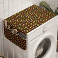 thumbnail image 1 of Colorful Washing Machine Organizer, Retro Style Pattern with Small Triangles Minimalist Geometric Design, Anti-slip Fabric Top Cover for Washer and Dryer, Brown and Multicolor, by Ambesonne, 1 of 1