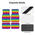 thumbnail image 4 of Lsque Bright Rainbow Print 4-Piece Floor Mats, Heavy-Duty Rubber Liners, Anti-Slip Design, All-Season Automotive Protection, Vehicles, Cars, Trucks, and SUVs, 4 of 7