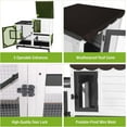 thumbnail image 4 of 2-Story Rabbit Hutch Bunny Cage with Leak-Proof Trays & Chew-Proof Ramp - Indoor/Outdoor 39.3" Wooden Rabbit Cage with Wheels (Black), 4 of 16