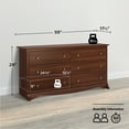 thumbnail image 3 of Prepac Sonoma Cherry 6-Drawer Double Dresser for Bedroom, CDC-6330-V, 59" W x 17.5" D x 29" H, 3 of 13