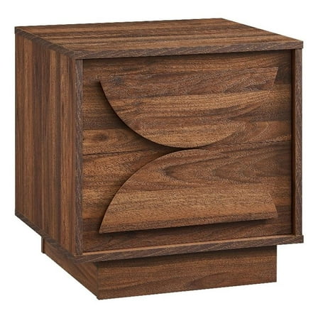 Maklaine Contemporary Wood 2-Drawer Nightstand in Walnut Finish