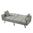 thumbnail image 6 of 74"L Futon Sofa, Velvet Sleeper Sofa with 2 Pillows, 6 of 8