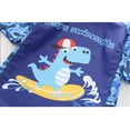 thumbnail image 6 of Bellafa Toddler Boys Swimsuit Set Boys' Rash Guard Swimwear Kids UPF 50+ Two Piece Bathing Suit With Swim Trunk and Hat 3-8 Years, 6 of 7