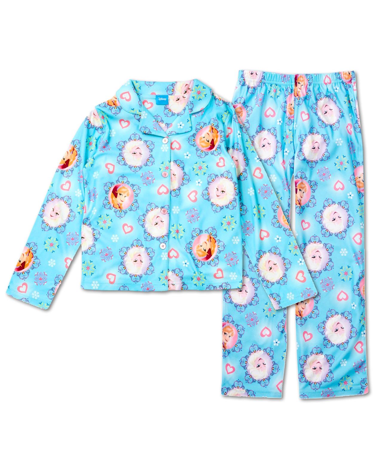 Disney Frozen Anna and Elsa MicroFleece Girls Pajama, Kids Sizes 410