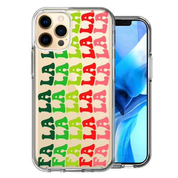 MUNDAZE Apple iPhone 11 Pro Deck The Halls Christmas Carol Falala Festive Lyric Vintage 70s Letters Double Layer Phone Case Cover