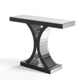 Tribesigns Modern Silver Console Table - 43" Mirrored Entryway Sofa Table With O-Shaped Base For Living Room, Hallway, Or Bedroom