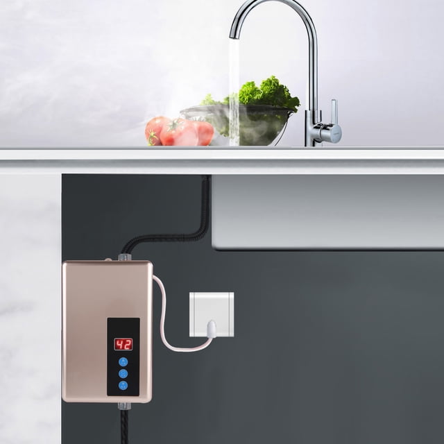 Calentador de agua en V, 220V 5.5KW Mini sistema de agua caliente instantáneo Calentador de agua eléctrico Sin tanque Innovación moderna
