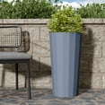thumbnail image 5 of Chiccushion 23.6 inch Tall Planter Set of 2, Large Plastic Round Planter for Outdoor Indoor Garden Patio Front Door, Gray, 5 of 9