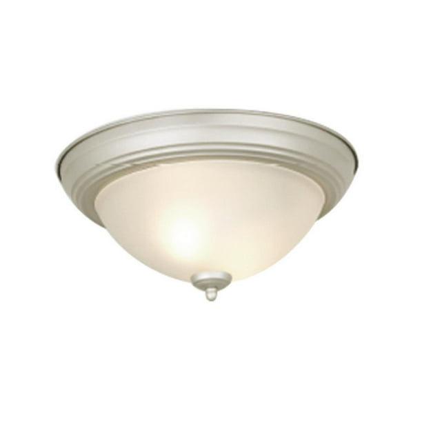 Mainstays 13“ Vintage Flush Mount Ceiling Light Fixture, Satin Nickel