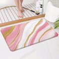 thumbnail image 4 of Pink White Gold Marble Pattern Bathroom Rugs Mat,Non Slip Microfiber Bathroom Rug,Rubber Backing,Soft Bathroom Mats for Bathroom Floor,Tub and Shower,17x30in(43x75cm), 4 of 5