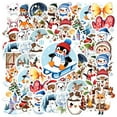 thumbnail image 3 of 35pcs Festive Animal Stickers Christmas Winter Children Stickers for Luggage Laptop Notebook, 3 of 9