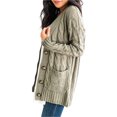 thumbnail image 2 of Mialoley Women Casual Knit Cardigan Solid Color Button Closure Long Sleeve Coat Sweater with Pocket, 2 of 8