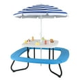 thumbnail image 1 of Costway Kids Picnic Table Outdoor Activity Table with Adjustable & Collapsible Umbrella White, 1 of 10