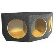 12 in. Three Hole Unloaded Subwoofer Speaker Box Enclosure, Black