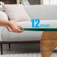 thumbnail image 2 of MUZZ Triangle Glass Coffee Table Vintage Glass End Table, Solid Wood Base and Triangle Clear Glass Top Modern End Table for Living Room/Study(12mm,Walnut), 2 of 6