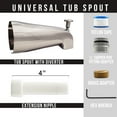 thumbnail image 3 of Westbrass E531DUS-07 Universal Fit 5-1/4" Diverter Tub Spout, Satin Nickel, 3 of 12